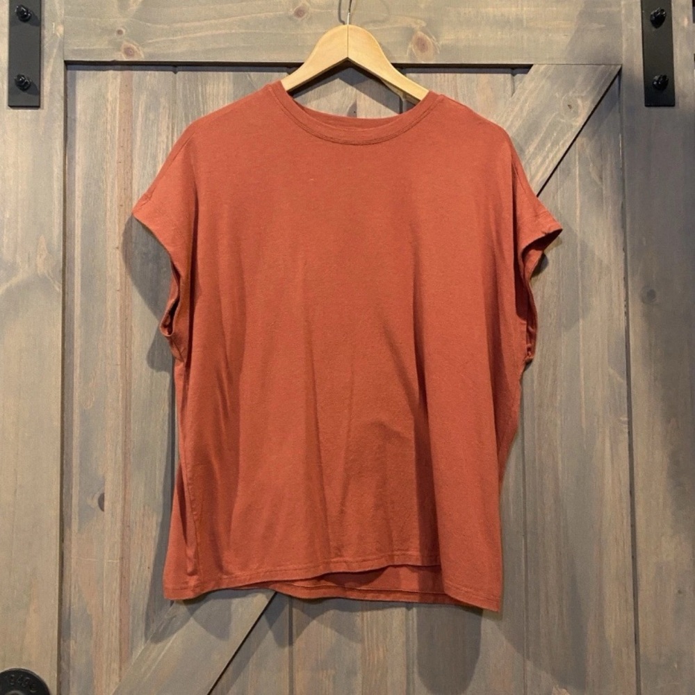 Anthropologie Terracotta Short Sleeve Top